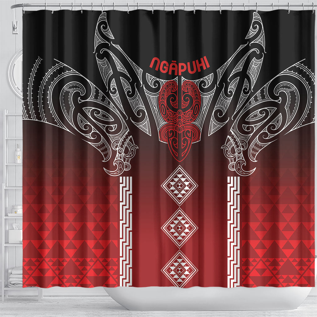 Aotearoa Maori Iwi Heritage Shower Curtain Ngapuhi Kokowai LT7 - Polynesian Pride