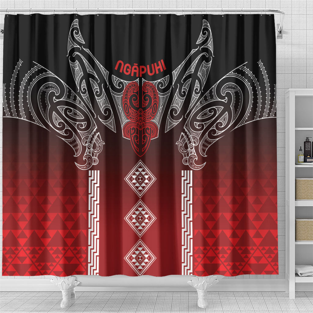 Aotearoa Maori Iwi Heritage Shower Curtain Ngapuhi Kokowai LT7 - Polynesian Pride