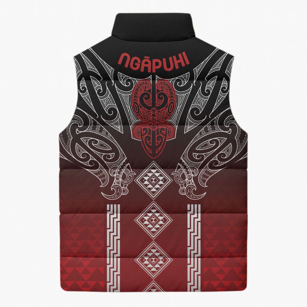 Aotearoa Maori Iwi Heritage Sleeveless Puffer Jacket Ngapuhi Kokowai LT7 - Polynesian Pride