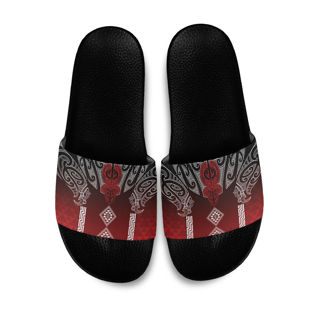 Aotearoa Maori Iwi Heritage Slide Sandals Ngapuhi Kokowai LT7 Red - Polynesian Pride