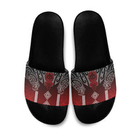Aotearoa Maori Iwi Heritage Slide Sandals Ngapuhi Kokowai LT7 Red - Polynesian Pride