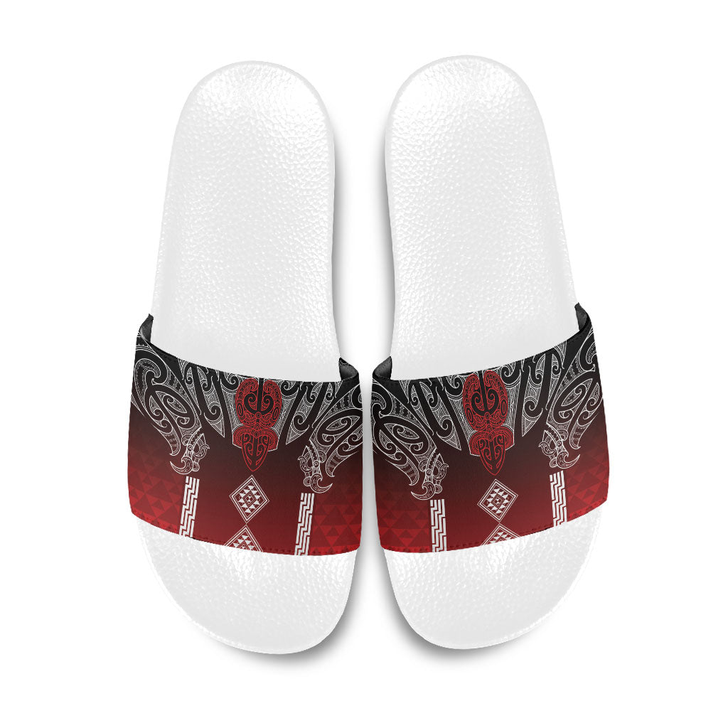 Aotearoa Maori Iwi Heritage Slide Sandals Ngapuhi Kokowai LT7 Red - Polynesian Pride