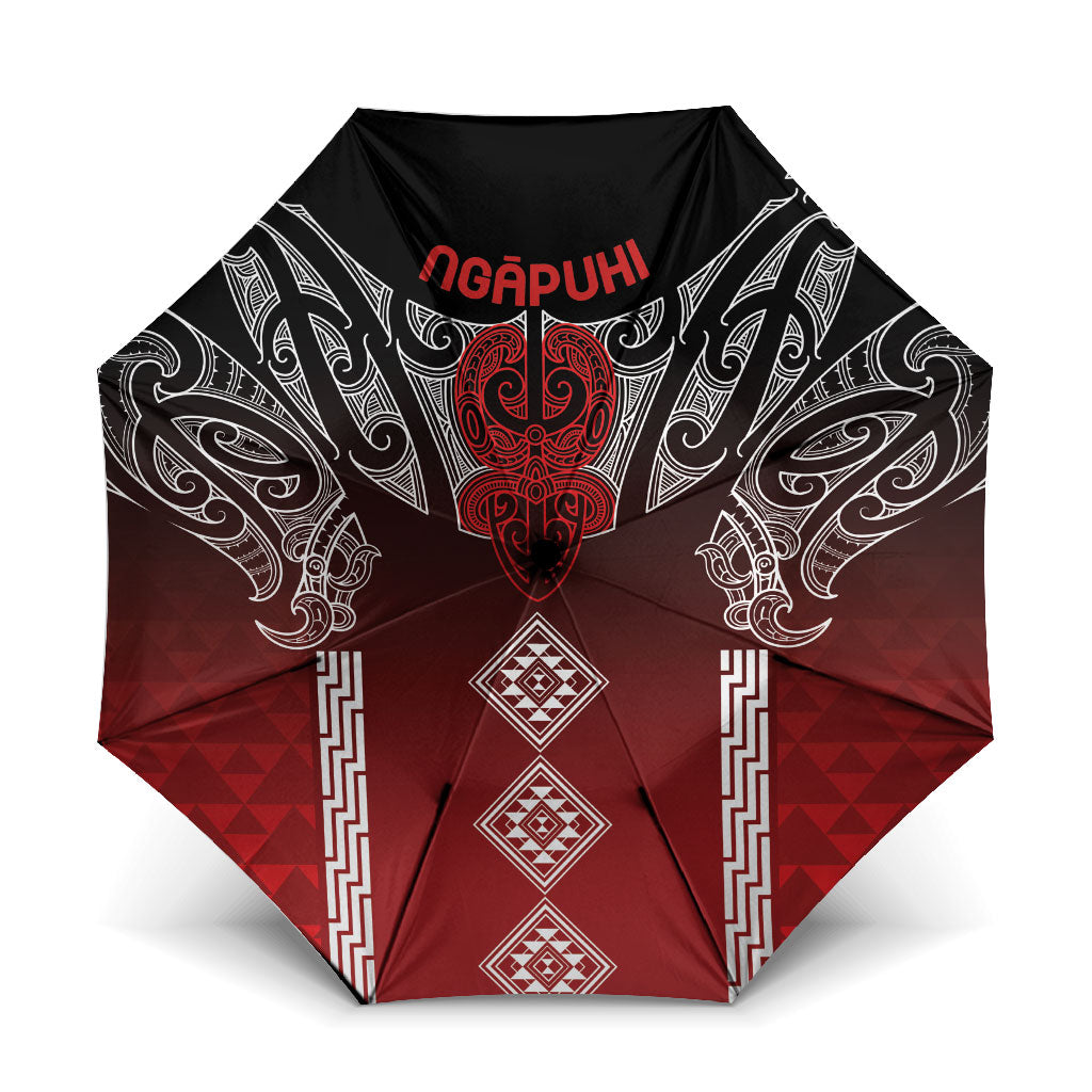 Aotearoa Maori Iwi Heritage Umbrella Ngapuhi Kokowai LT7 One Size Folded 11.42 inch Opened Diameter 37.4 inch Red - Polynesian Pride