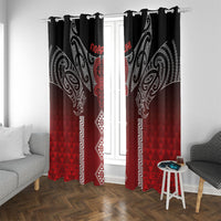 Aotearoa Maori Iwi Heritage Window Curtain Ngapuhi Kokowai LT7 With Grommets Red - Polynesian Pride