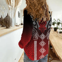 Aotearoa Maori Iwi Heritage Women Casual Shirt Ngapuhi Kokowai LT7 - Polynesian Pride
