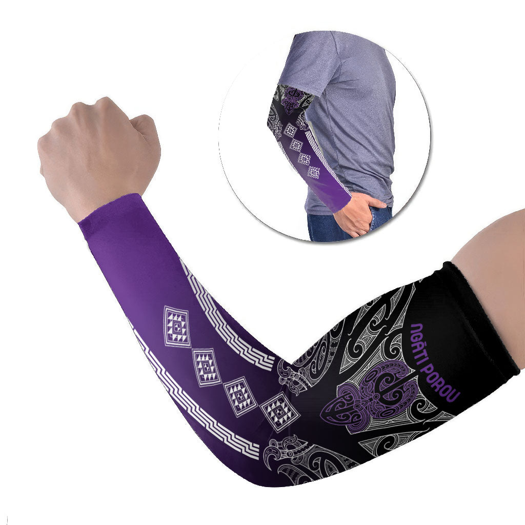 Aotearoa Maori Iwi Heritage Arm Sleeves Ngati Porou Waiporoporo LT7 Set of 2 Purple - Polynesian Pride