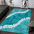 Hawaii Aloha Area Rug Teal Quilt Patch Work Mix Plumeria Lei