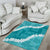 Hawaii Aloha Area Rug Teal Quilt Patch Work Mix Plumeria Lei