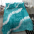 Hawaii Aloha Bedding Set Teal Quilt Patch Work Mix Plumeria Lei