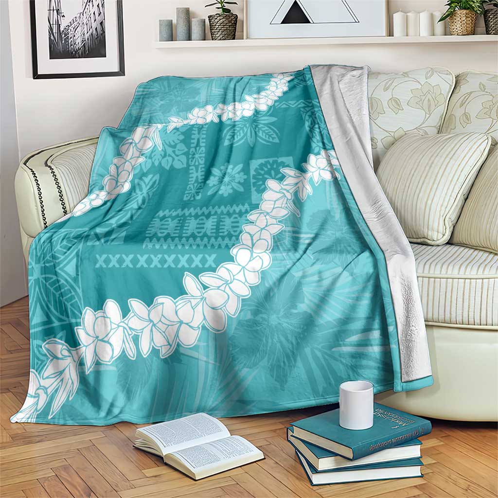 Hawaii Aloha Blanket Teal Quilt Patch Work Mix Plumeria Lei