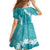 Hawaii Aloha Family Matching Short Sleeve Bodycon Dress and Hawaiian Shirt Teal Quilt Patch Work Mix Plumeria Lei