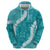 Hawaii Aloha Hoodie Teal Quilt Patch Work Mix Plumeria Lei