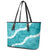 Hawaii Aloha Leather Tote Bag Teal Quilt Patch Work Mix Plumeria Lei