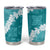 Hawaii Aloha Tumbler Cup Teal Quilt Patch Work Mix Plumeria Lei