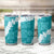 Hawaii Aloha Tumbler Cup Teal Quilt Patch Work Mix Plumeria Lei