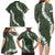 Hawaii Aloha Family Matching Long Sleeve Bodycon Dress and Hawaiian Shirt Sage Quilt Patch Work Mix Plumeria Lei