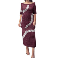 Hawaii Aloha Family Matching Puletasi and Hawaiian Shirt Champange Quilt Patch Work Mix Plumeria Lei