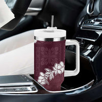 Hawaii Aloha Tumbler With Handle Champange Quilt Patch Work Mix Plumeria Lei