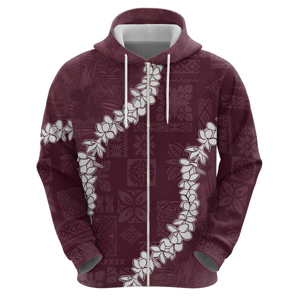 Hawaii Aloha Zip Hoodie Champange Quilt Patch Work Mix Plumeria Lei