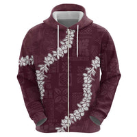 Hawaii Aloha Zip Hoodie Champange Quilt Patch Work Mix Plumeria Lei