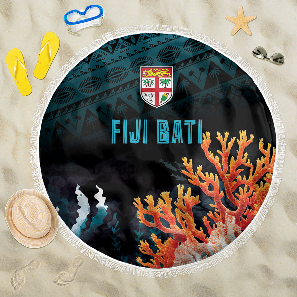 Fiji Bati Rugby Viti Masi Beach Blanket Coral Motifs