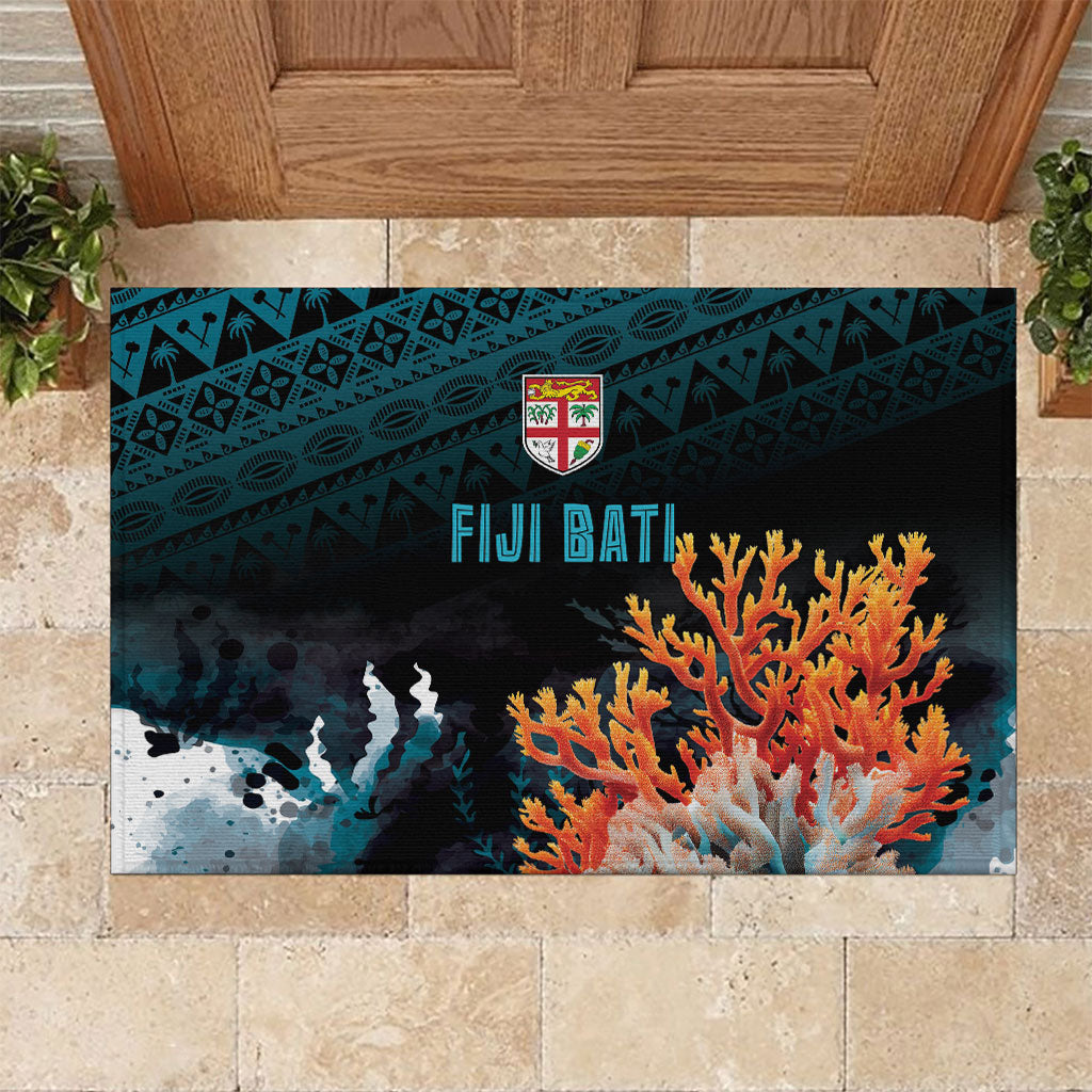 Fiji Bati Rugby Viti Masi Rubber Doormat Coral Motifs