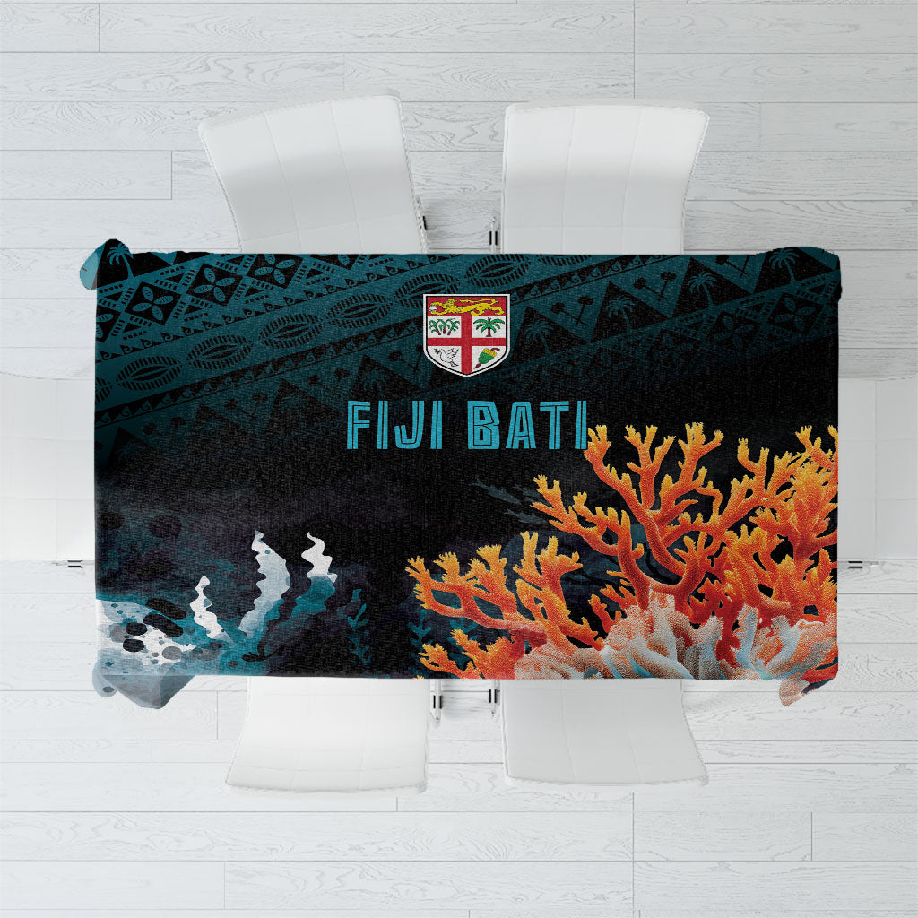 Fiji Bati Rugby Viti Masi Tablecloth Coral Motifs