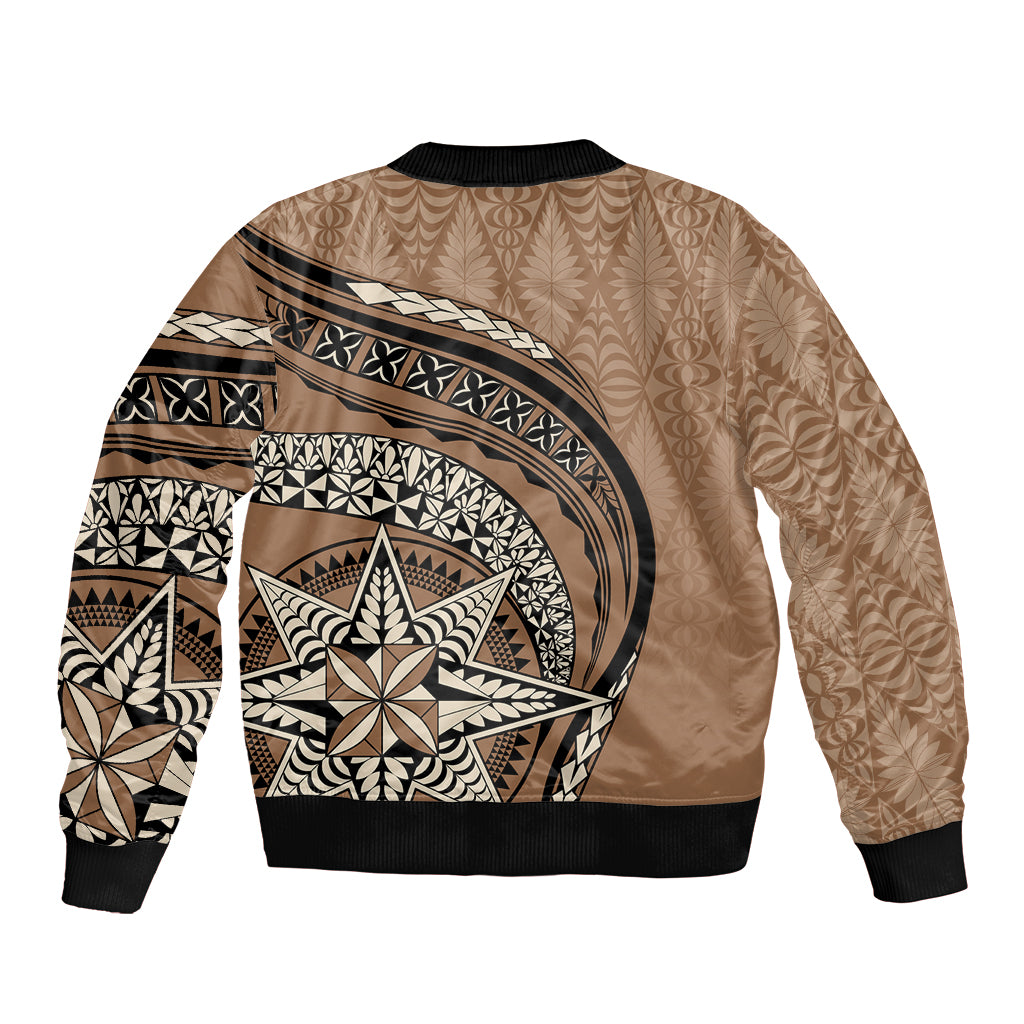 Tonga Ngatu Bomber Jacket Tokelau Classic Motifs LT7 - Polynesian Pride