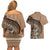 Tonga Ngatu Couples Matching Off Shoulder Short Dress and Hawaiian Shirt Tokelau Classic Motifs LT7 - Polynesian Pride