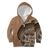 Tonga Ngatu Kid Hoodie Tokelau Classic Motifs LT7 Zip Hoodie Brown - Polynesian Pride