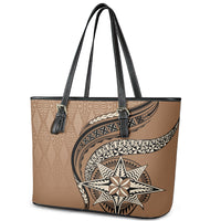 Tonga Ngatu Leather Tote Bag Tokelau Classic Motifs LT7 - Polynesian Pride