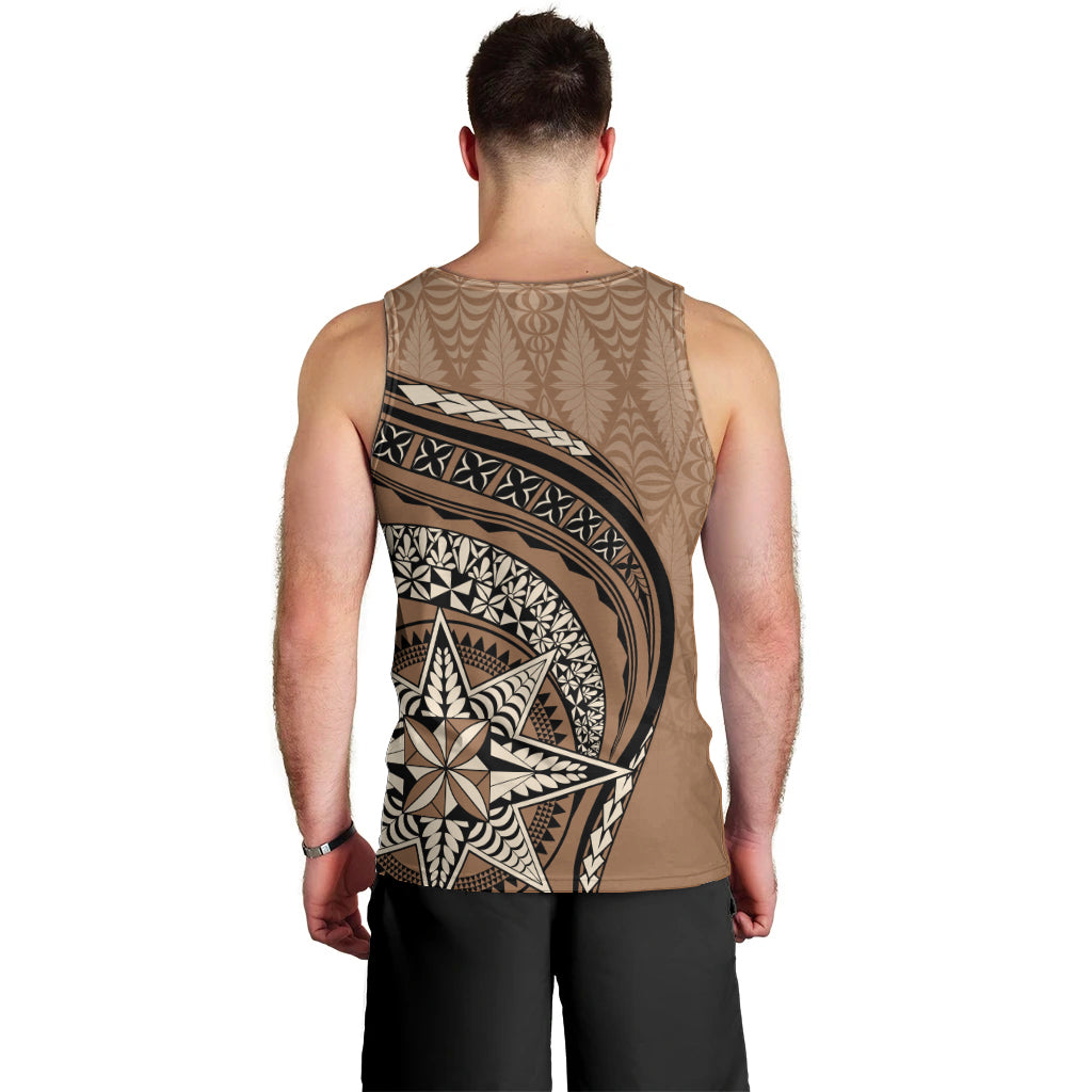 Tonga Ngatu Men Tank Top Tokelau Classic Motifs LT7 - Polynesian Pride