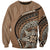 Tonga Ngatu Sweatshirt Tokelau Classic Motifs LT7 Unisex Brown - Polynesian Pride