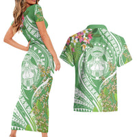 Aloha Molokai Island Couples Matching Short Sleeve Bodycon Dress and Hawaiian Shirt Hawaii Pua Kukui