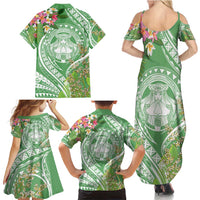 Aloha Molokai Island Family Matching Summer Maxi Dress and Hawaiian Shirt Hawaii Pua Kukui