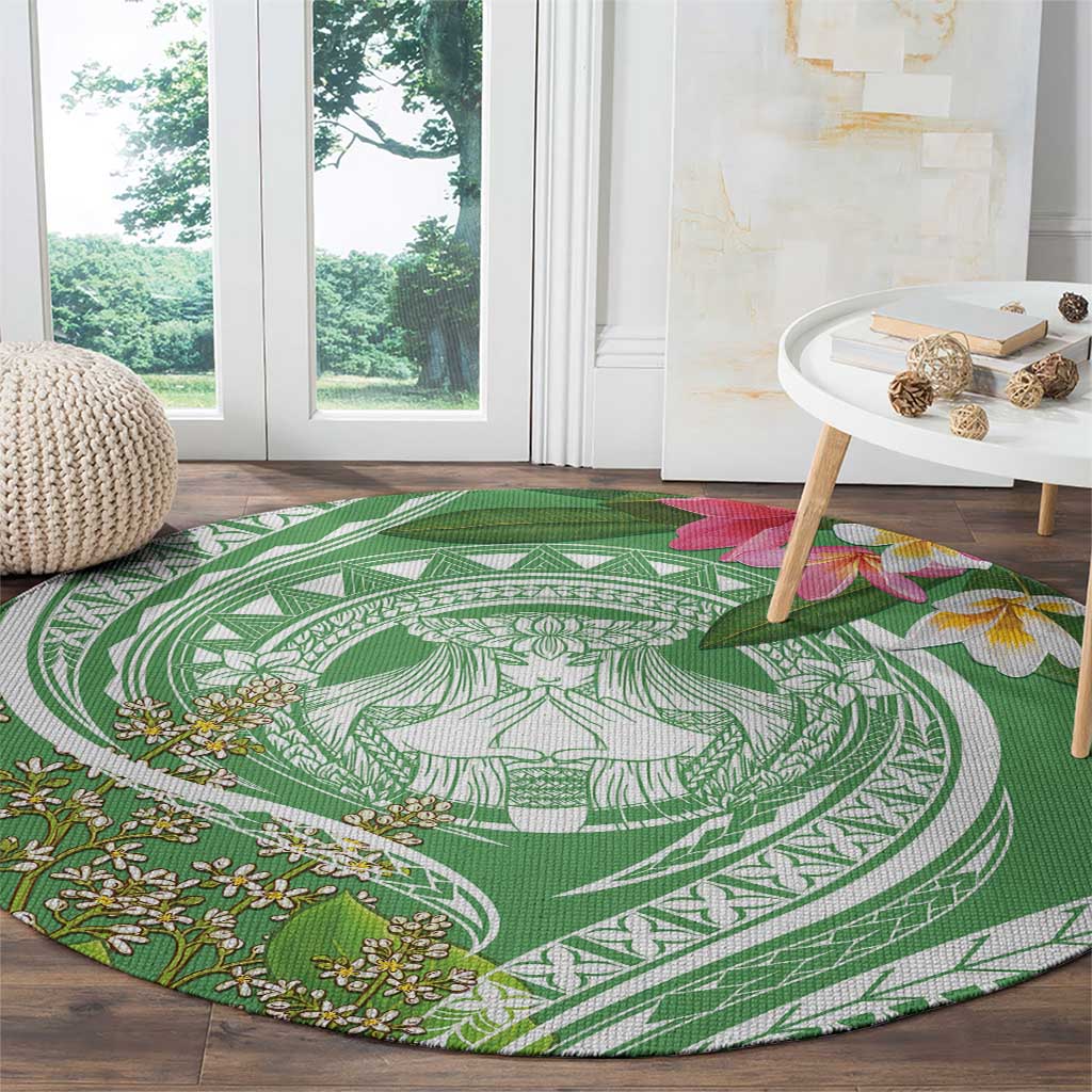 Aloha Molokai Island Round Carpet Hawaii Pua Kukui
