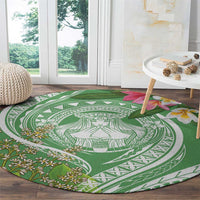 Aloha Molokai Island Round Carpet Hawaii Pua Kukui