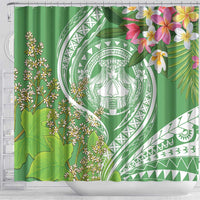 Aloha Molokai Island Shower Curtain Hawaii Pua Kukui