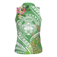 Aloha Molokai Island Women Sleeveless Polo Shirt Hawaii Pua Kukui