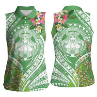 Aloha Molokai Island Women Sleeveless Polo Shirt Hawaii Pua Kukui