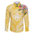 Aloha Hawaii Oahu Family Matching Off The Shoulder Long Sleeve Dress and Hawaiian Shirt Wahine with Ilima Lei