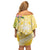 Aloha Hawaii Oahu Family Matching Off Shoulder Short Dress and Hawaiian Shirt Wahine with Ilima Lei