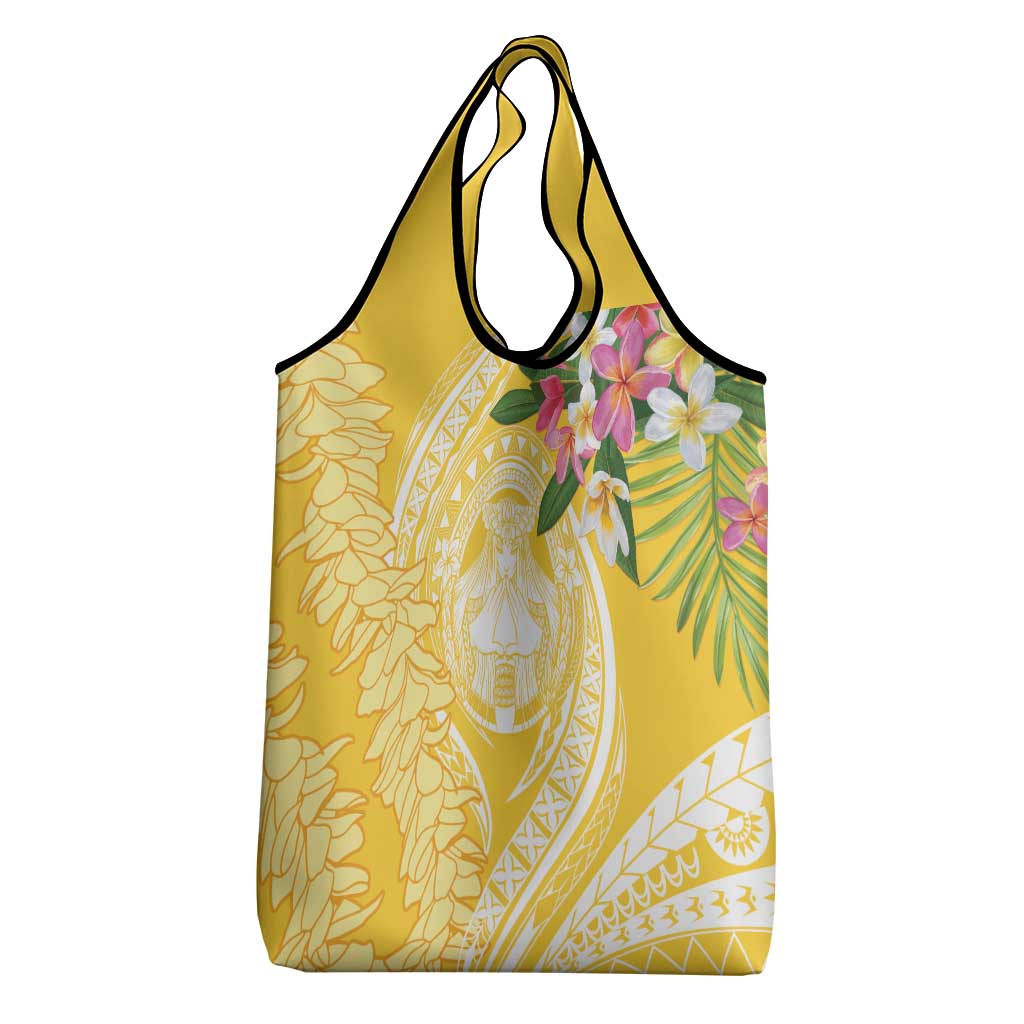 Aloha Hawaii Oahu Grocery Bag Wahine with Ilima Lei