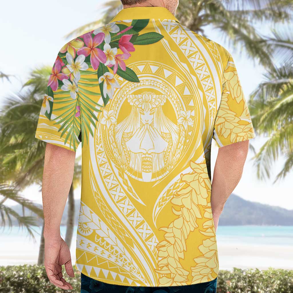 Aloha Hawaii Oahu Hawaiian Shirt Wahine with Ilima Lei