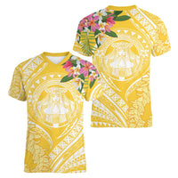 Aloha Hawaii Oahu Women V-Neck T-Shirt Wahine with Ilima Lei