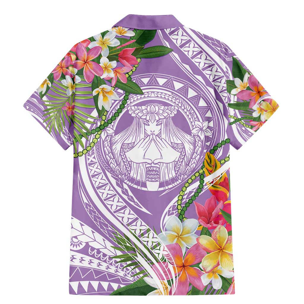 Aloha Hawaii Kauai Family Matching Mermaid Dress and Hawaiian Shirt Frangipani Mix Mokihana Lei