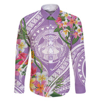 Aloha Hawaii Kauai Family Matching Off Shoulder Short Dress and Hawaiian Shirt Frangipani Mix Mokihana Lei