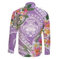 Aloha Hawaii Kauai Family Matching Off Shoulder Short Dress and Hawaiian Shirt Frangipani Mix Mokihana Lei