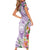 Aloha Hawaii Kauai Family Matching Short Sleeve Bodycon Dress and Hawaiian Shirt Frangipani Mix Mokihana Lei