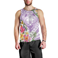 Aloha Hawaii Kauai Men Tank Top Frangipani Mix Mokihana Lei